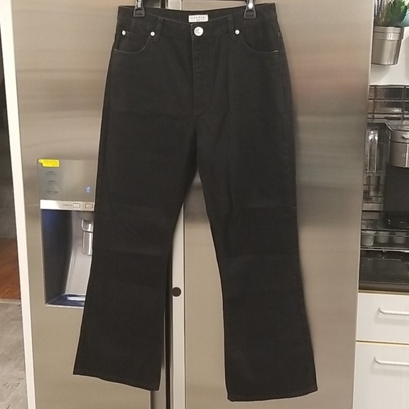 💕SANDRO💕 Rudolphe High Waist Flared Leg Jeans ~ Black 42 EU NWT - Picture 8 of 16